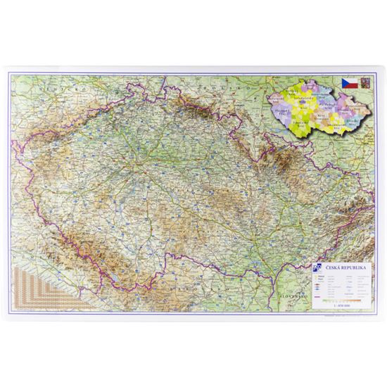 Obrázek z Pracovní podložky dekorované - jednostranná / mapa Česká republika