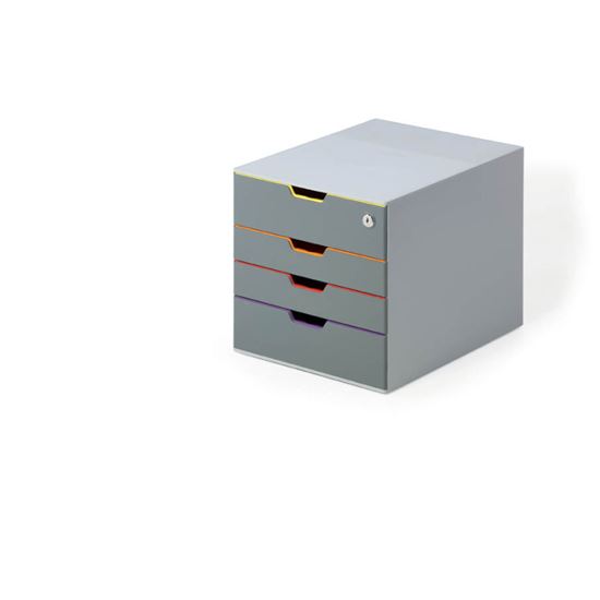Obrázek z Zásuvkový box VARICOLOR® SAFE - 4 zásuvky + zámek / šedá