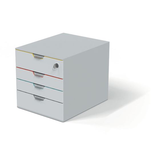 Obrázek z Zásuvkový box VARICOLOR® SAFE - 4 zásuvky + zámek / bílá