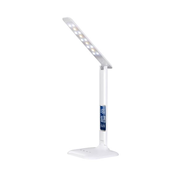 Obrázek z Lampa LED stmívatelná s displejem - lesklá bílá