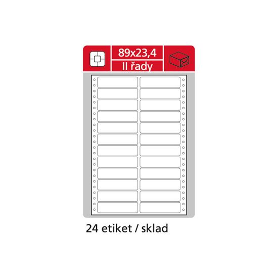Obrázek z Tabelační etikety s vodící drážkou - 89 x 23,4 mm dvouřadé 12000 etiket / 500 skladů