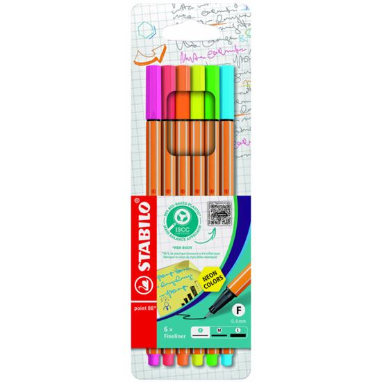 Obrázek z Liner STABILO® point 88 Neon - sada 6 ks