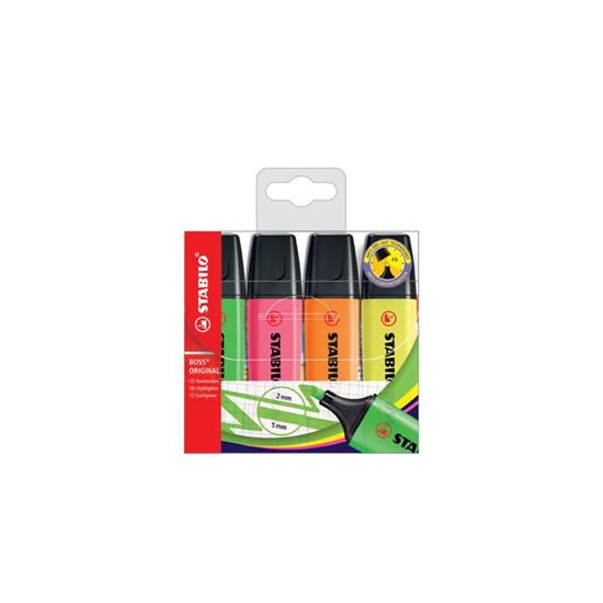Obrázek z Zvýrazňovač STABILO® BOSS ORIGINAL / sada 4 ks
