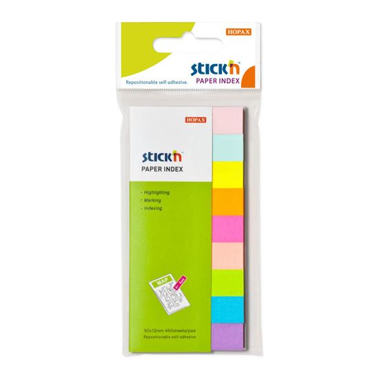 Obrázek z Samolepicí záložky Stick´n by Hopax - 12 x 50 mm / 9 x 50 lístků / neonové