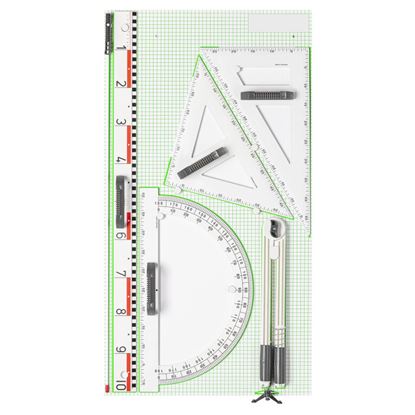 Obrázek Magnetické rýsovací potřeby na školní tabuli WISSNER - sada 6 ks / bílá