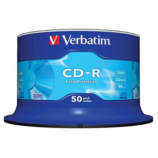 Obrázek z Verbatim CD-R 700 MB - 52x / bez krabiček Spindle / 50 ks