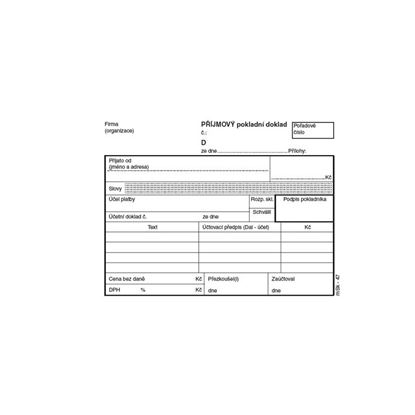Obrázek MSK 47 příjmový pokladní doklad číslovaný + stvrzenka 2 x 50 listů NCR A6