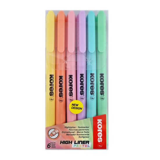 Obrázek z Zvýrazňovač Kores High Liner Pastel / sada 6 ks