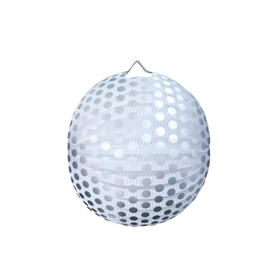 Obrázek z Lampion roztahovací 25 cm - stříbrný puntík