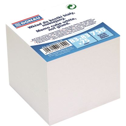 Obrázek Záznamní kostka bílá - 8,3 cm x 8,3 cm x 7,5 cm / nelepená vazba