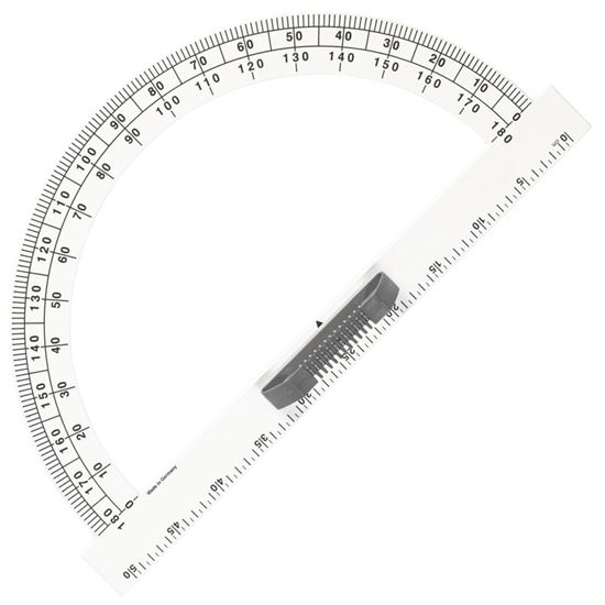 Obrázek z Magnetický úhloměr na tabuli WISSNER - 180° 50cm / bílá