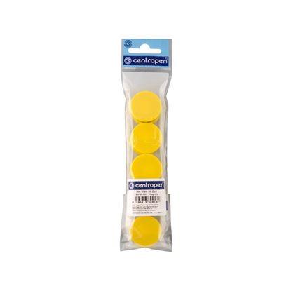 Obrázek Magnety Centropen - průměr 30 mm / žlutá / 10 ks