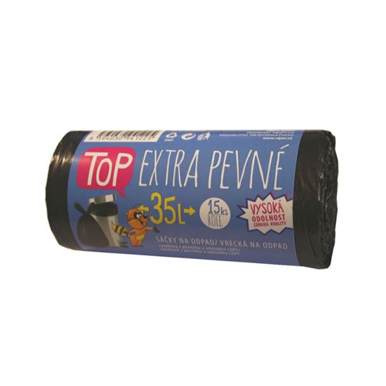 Obrázek z Pytle do koše Vipor Top - 50x60cm / 35l / 20my /15ks / černá / extra pevné