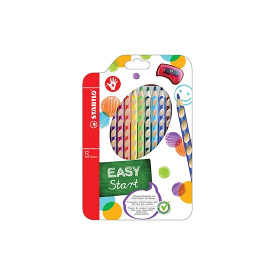 Obrázek z Pastelky STABILO® EASYcolors trojhranné / 12 barev / pro praváky