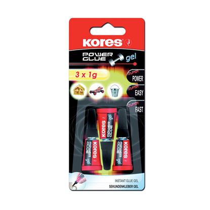 Obrázek Vteřinová lepidla Kores - Power Glue gel 3 x 1g