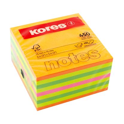 Obrázek Samolepicí bloček Kores Cubo - 75 x 75 mm / 450 lístků