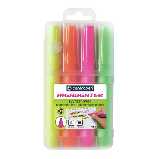 Obrázek z Zvýrazňovač Centropen HIGHLIGHTER 8552 / sada 4 ks