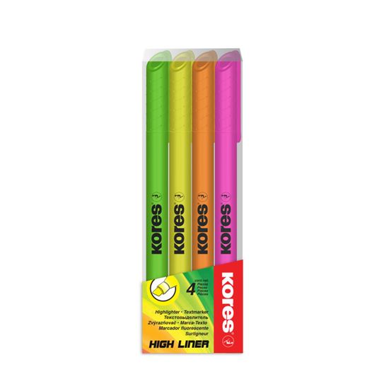 Obrázek z Zvýrazňovač Kores High Liner / sada 4 ks