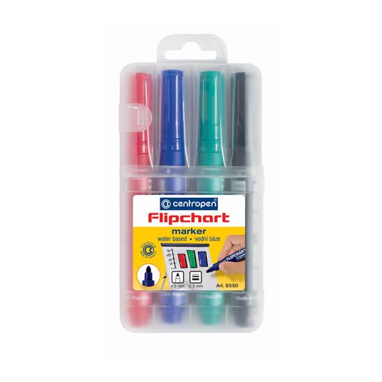 Obrázek z Značkovač Centropen 8550 Flipchart - sada 4 ks