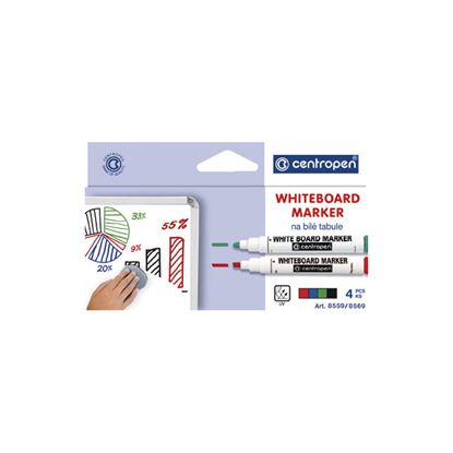Obrázek Značkovač Centropen 8559 stíratelný - sada 4 ks