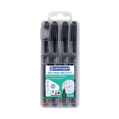 Obrázek Popisovač Centropen CD / DVD / BD 4606 pen - sada 4 ks