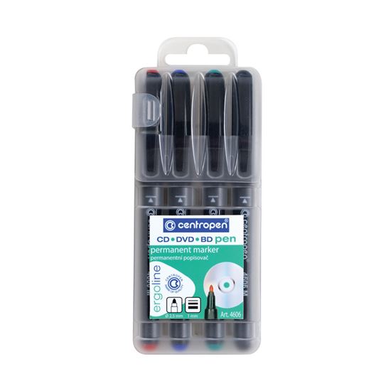 Obrázek z Popisovač Centropen CD / DVD / BD 4606 pen - sada 4 ks