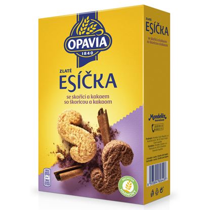 Obrázek Opavia Zlaté Esíčka sušenky se skořicí a kakaem 220g