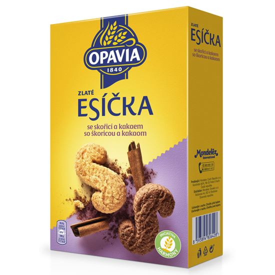 Obrázek z Opavia Zlaté Esíčka sušenky se skořicí a kakaem 220g