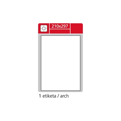Obrázek Print etikety A4 pro laserový tisk - 210 x 297 mm (1 etiketa / arch ) / lesklé