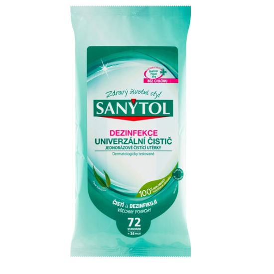 Obrázek z Sanytol ubrousky - dezinfekční / 2x36 ks maxi