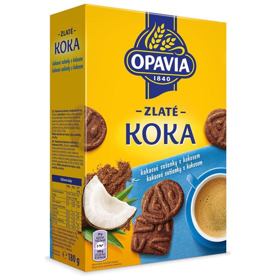 Obrázek z Opavia Zlaté Koka sušenky s kokosem a kakaem 180g