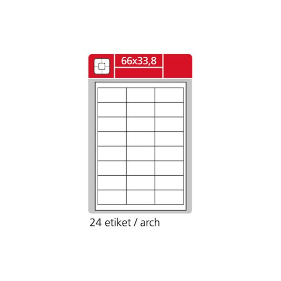 Obrázek z Print etikety A4 pro laserový tisk - 66 x 33,8 mm (24 etiket / arch ) / lesklé