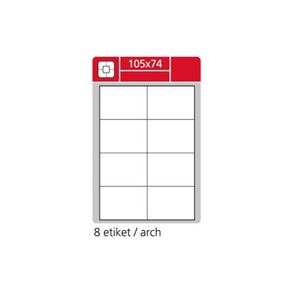 Obrázek Print etikety A4 pro laserový tisk - 105 x 74 mm (8 etiket / arch ) / lesklé