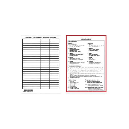 Obrázek Podložka s nápovědou český jazyk A5 lamino