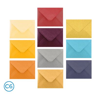 Obrázek Metalické obálky C6 - barevný mix