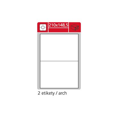 Obrázek Print etikety A4 pro laserový tisk - 210 x 148,5 (2 etikety / arch ) / lesklé