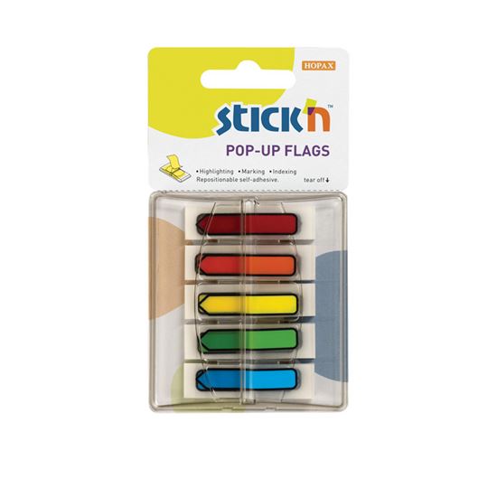 Obrázek z Samolepicí záložky Stick´n by Hopax Z - 12 x 45 mm / 5 x 30 lístků / neonové šipky