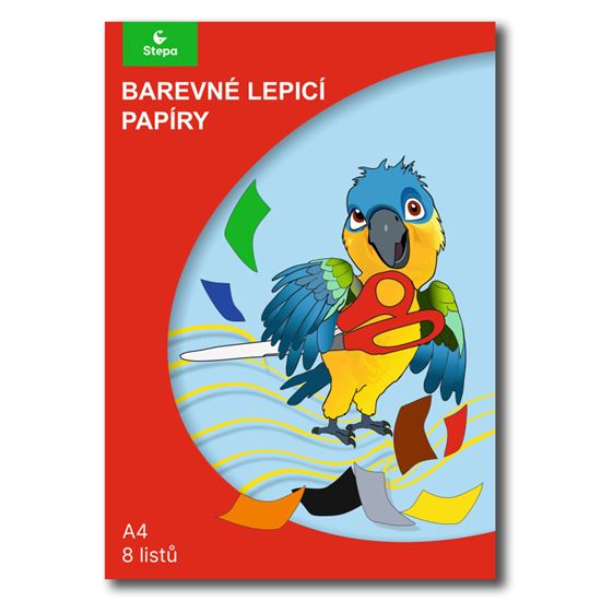 Obrázek z Barevné papíry A4 - lepicí 8 listů