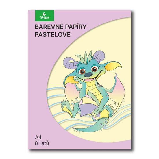 Obrázek z Barevné papíry A4 - nelepicí 8 listů / pastelový mix
