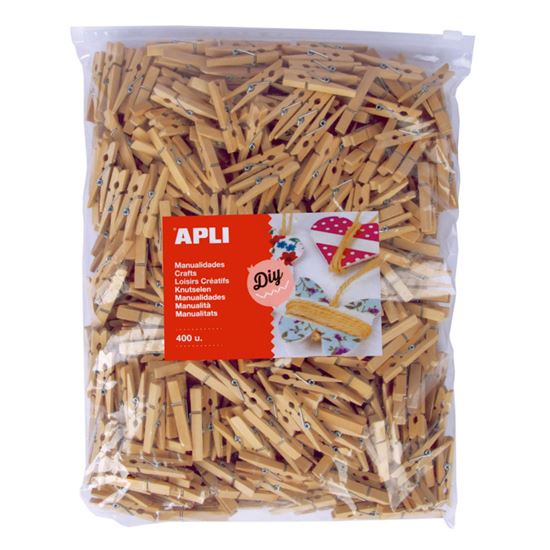 Obrázek z Dřevěné kolíčky APLI Jumbo přirodní / 400 ks