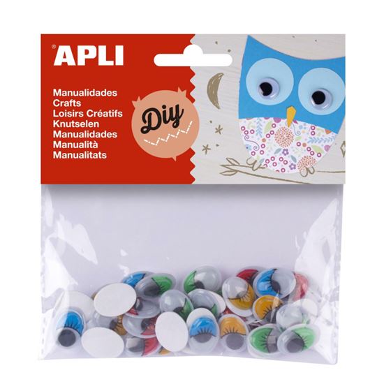 Obrázek z Samolepicí očíčka APLI - barevná / 40 ks