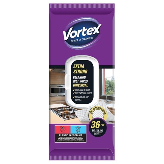 Obrázek z Vlhčené ubrousky VORTEX - Univerzální plochy 36 ks