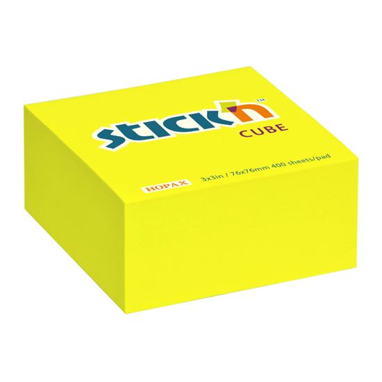 Obrázek z Samolepicí bločky Stick´n by Hopax - 76 x 76 mm / 400 lístků / neon žlutá