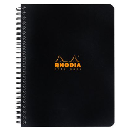 Obrázek Blok kroužkový Clairefontaine Rhodia A5+ - čtvereček / 80 listů / černá