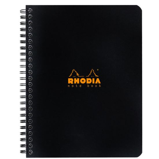 Obrázek z Blok kroužkový Clairefontaine Rhodia A5+ - čtvereček / 80 listů / černá