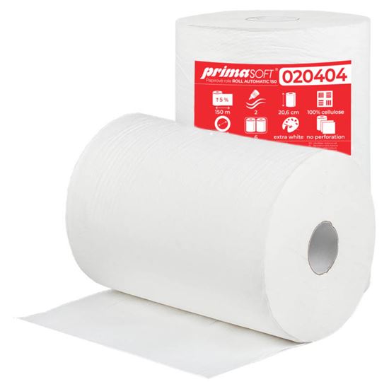 Obrázek z Papírové ručníky v rolích PrimaSOFT AUTOMATIC - 2 vrstvé / 150 m