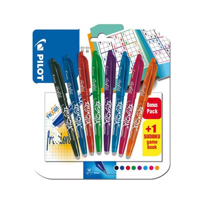 Obrázek Roller Pilot FriXion Ball - sada 8 barev + sudoku