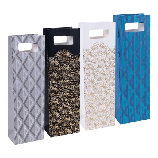 Obrázek z Dárková taška na lahev - Elegant mix / 12 x 41 cm