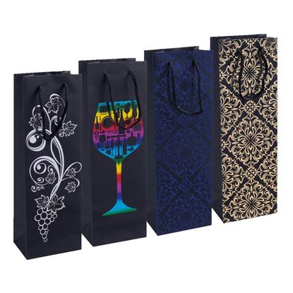 Obrázek Dárková taška na lahev - mix motivů / 12 x 35 cm