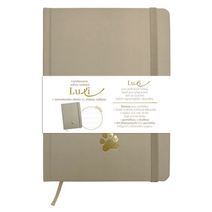 Obrázek Blok Luxi A5 - linka / 96 listů / moka tlapka